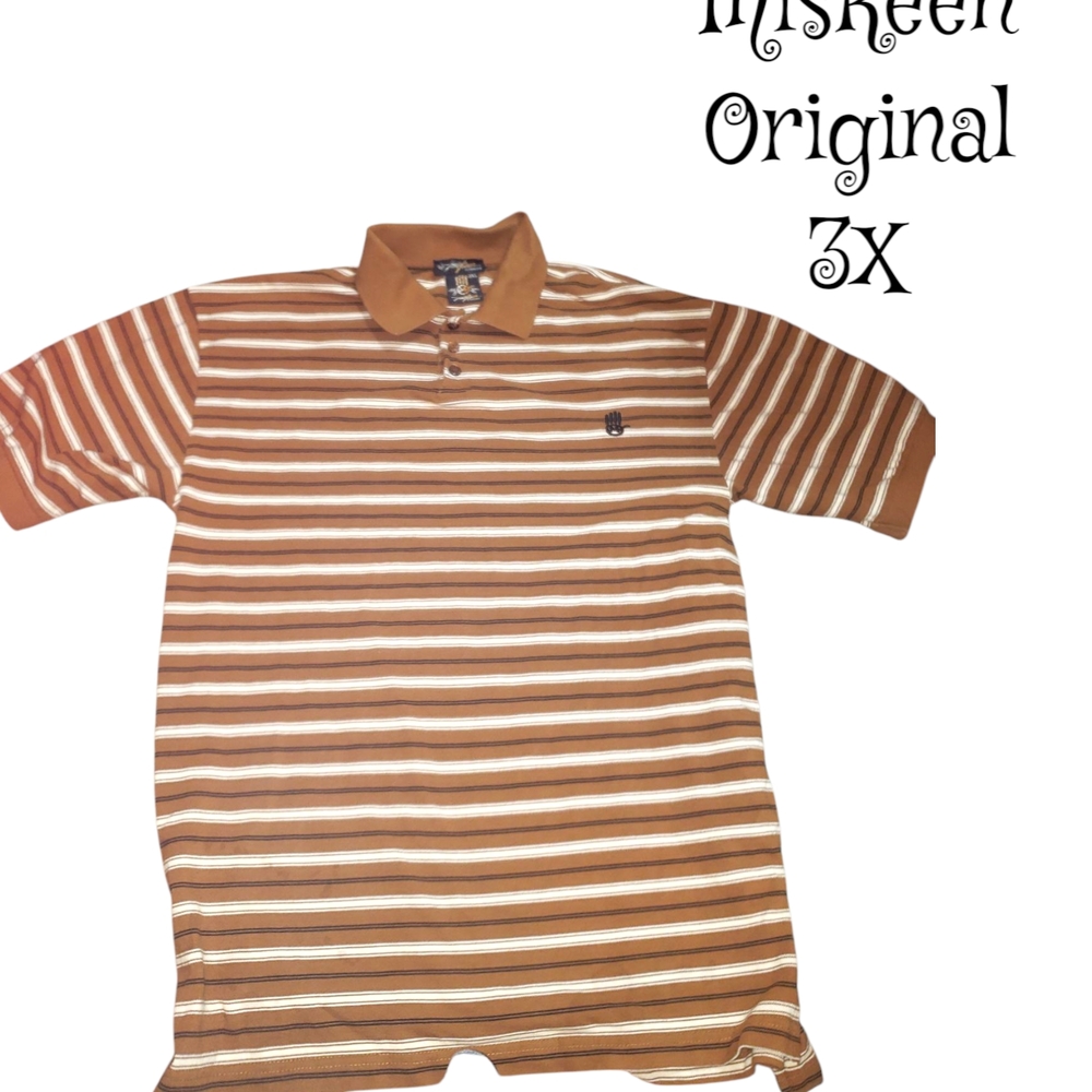 Men's Brown Striped Polo Shirt
